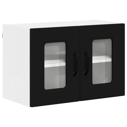 Кухненски шкаф 2 pcs Черно 60 x 31 x 40 см Инженерно дърво