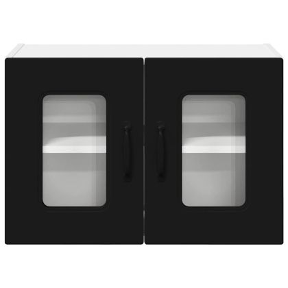 Кухненски шкаф 2 pcs Черно 60 x 31 x 40 см Инженерно дърво