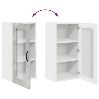 Кухненски шкаф с рафт 2 pcs Циментено сиво 40 x 31 x 80 см