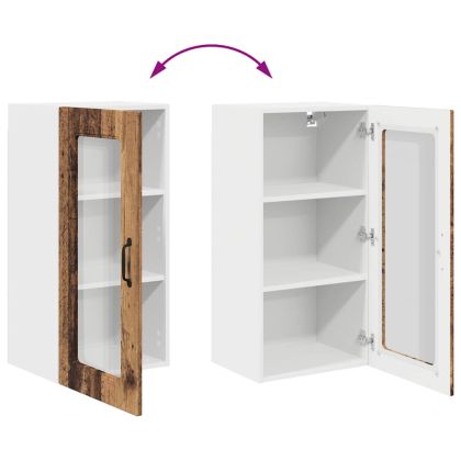 Кухненски шкаф с рафт 2 pcs Старо дърво 40 x 31 x 80 см