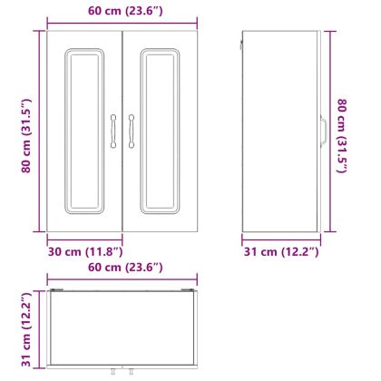 Кухненски шкаф с рафт Димян дъб 60 x 31 x 80 см Инженерно дърво