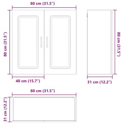 Кухненски шкаф Сив Сонома 80 x 31 x 80 см Инженерно дърво