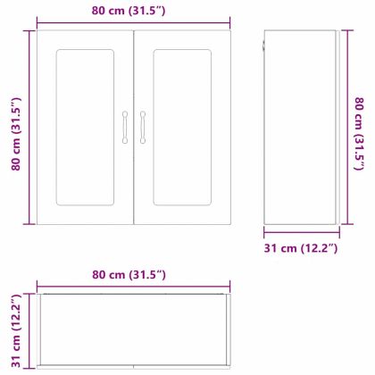 Кухненски шкаф с рафт Бяло 80 x 31 x 80 см Инженерно дърво