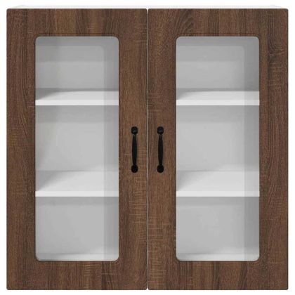 Кухненски шкаф с рафт Кафяв дъб 80 x 31 x 80 см Инженерно дърво