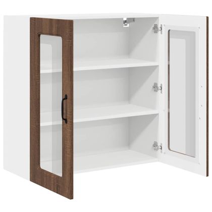 Кухненски шкаф с рафт Кафяв дъб 80 x 31 x 80 см Инженерно дърво