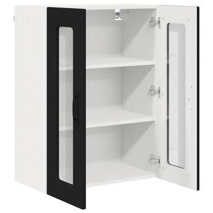 Кухненски шкаф с рафт Черно 60 x 31 x 80 см Инженерно дърво