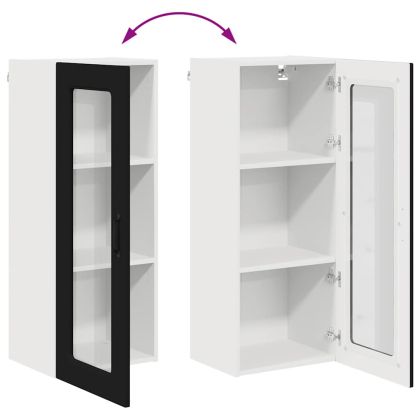 Кухненски шкаф с рафт Черно 40 x 31 x 100 см Инженерно дърво