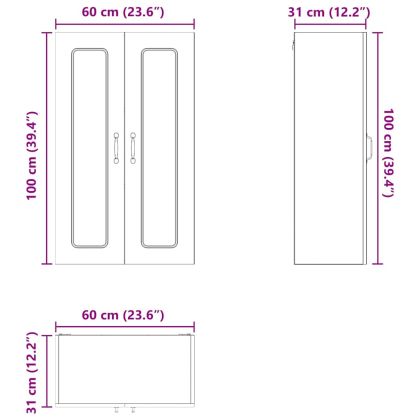 Кухненски шкаф с рафт Бяло 60 x 31 x 100 см Инженерно дърво