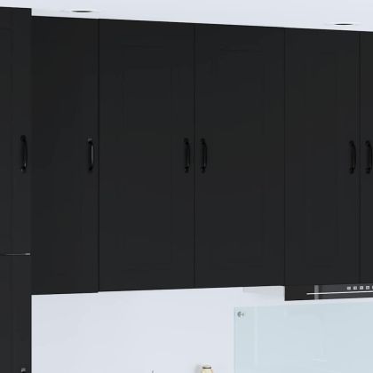 Кухненски шкаф с рафт Черно 80 x 31 x 100 см Инженерно дърво