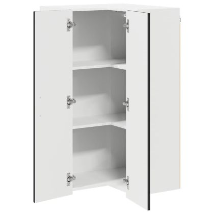 Кухненски шкаф с рафт Черно 57 x 57 x 100 см Инженерно дърво