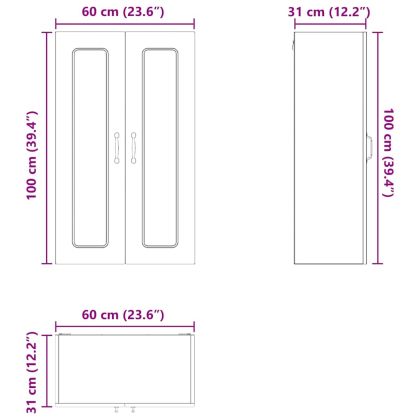 Кухненски шкаф с рафт Черно 60 x 31 x 100 см Инженерно дърво
