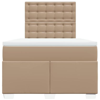 Боксспринг легло с матрак, капучино, 120x200см, изкуствена кожа