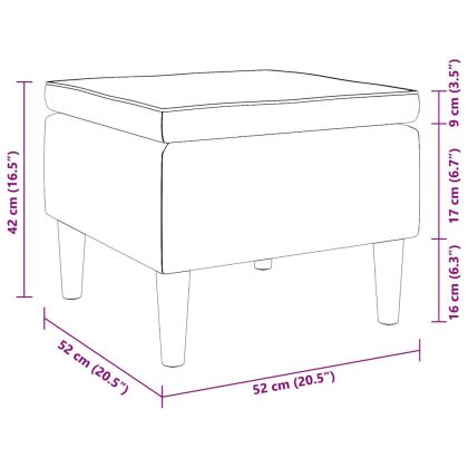 Табуретка с дървени крака, таупе, текстил