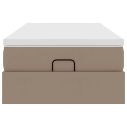 Османска легло с матрак, капучино, 90x200 см, изкуствена кожа