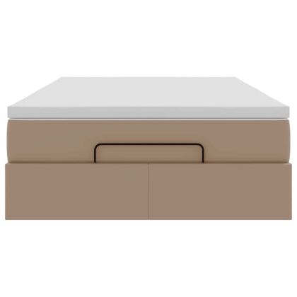 Османска легло с матрак, капучино, 120x200 см, изкуствена кожа