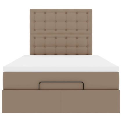 Османска легло с матрак, капучино, 120x200 см, изкуствена кожа