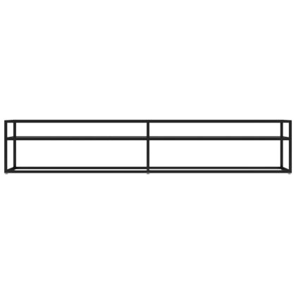 ТВ шкаф, черен, 220x40x40,5 см, закалено стъкло