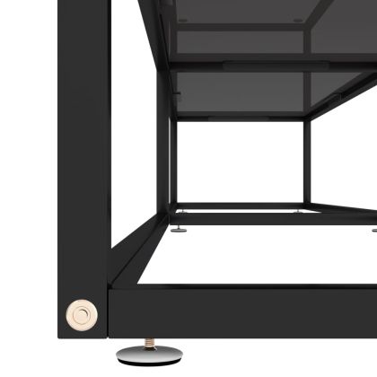 ТВ шкаф, черен, 220x40x40,5 см, закалено стъкло