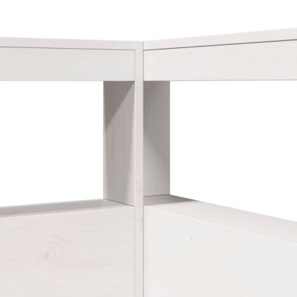 Легло с етажерка за книги, без матрак, 140x190 см, бор масив