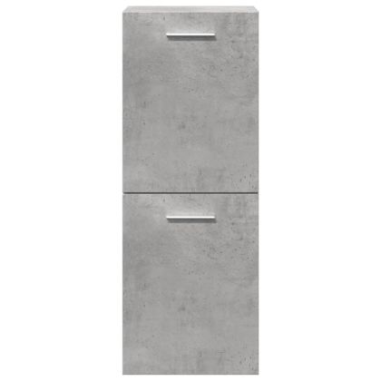 Комплект мебели за баня от 4 части бетонно сив инженерно дърво