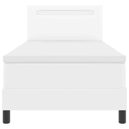 Рамка за легло с матрак с матрак Бяло 100 x 200 cm Изкуствена