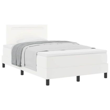 Рамка за легло с матрак с матрак Бяло 120 x 200 cm Изкуствена