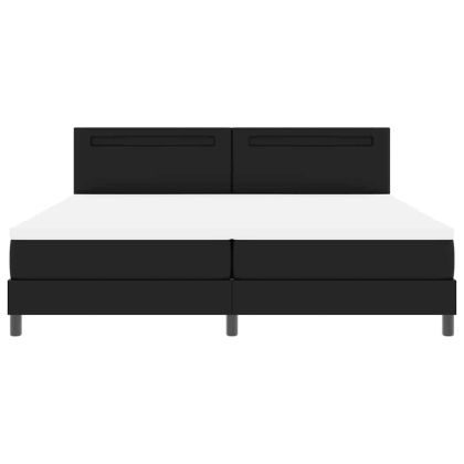 Рамка за легло с матрак с матрак Черно 200 x 200 cm Изкуствена