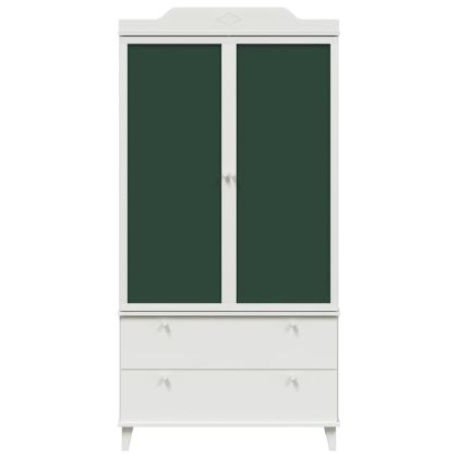 Гардероб с дъска за писане с чекмедже Бяло 90 x 45 x 180 cm