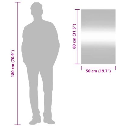 Стенно огледало 50x80 см стъкло правоъгълно