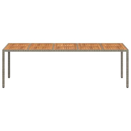 Градинска маса за хранене Сив 250 x 100 x 75 см Полиратан