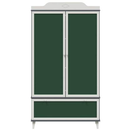 Дъска за записки Гардероб с рафт Сиво и бяло Инженерно дърво