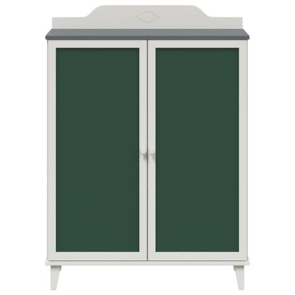 Сайдборд с дъска за писане Сив и бял 80 x 40 x 110 см