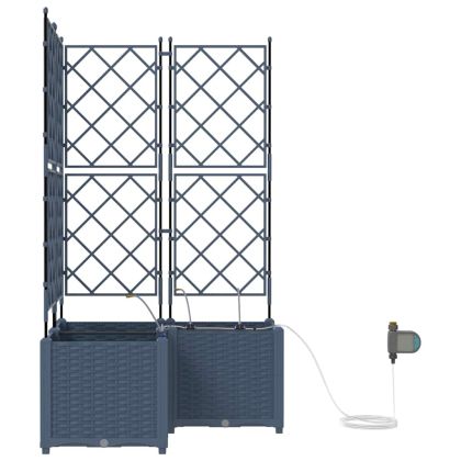 Градински саксии Сив 80 x 80 x 142 см Стомана