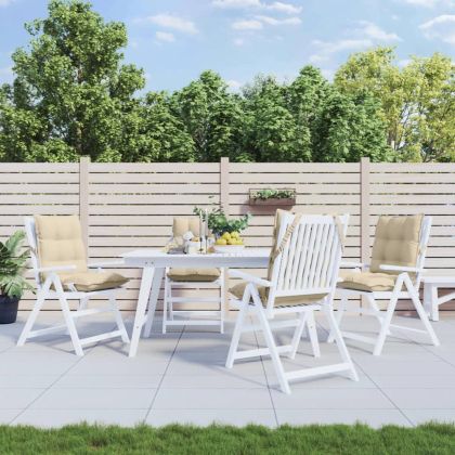 Възглавници за стол ниска облегалка 4 бр бежови Оксфорд плат