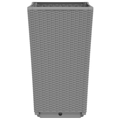 Градински кашпи, 4 бр, светлосиви, 32,5x32,5x57 см, PP