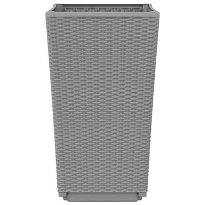 Градински кашпи, 4 бр, светлосиви, 32,5x32,5x57 см, PP