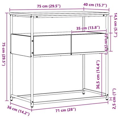 Конзолна маса Старо дърво 75 x 40 x 75 cm Инженерно дърво