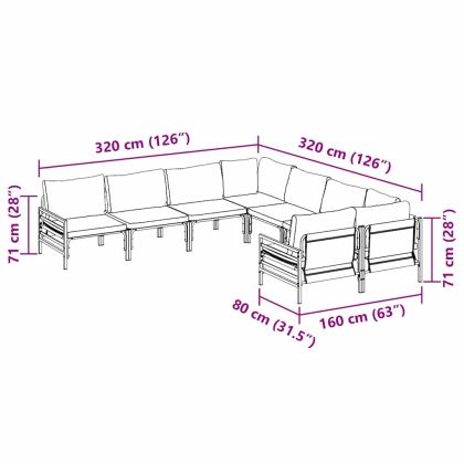 Градински Софа Комплект с възглавница Антрацит Стомана