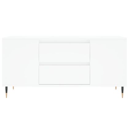 Кафе маса, бяла, 102x44,5x50 см, инженерно дърво