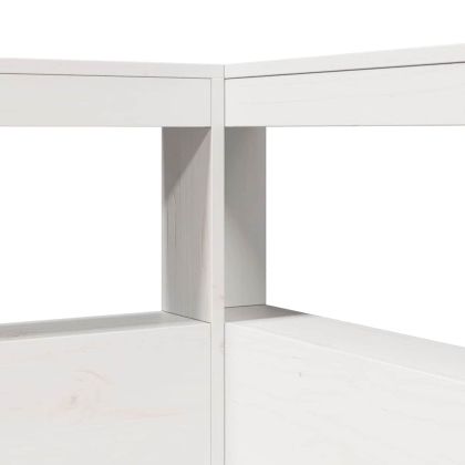 Легло с етажерка за книги, без матрак, 140x200 см, бор масив