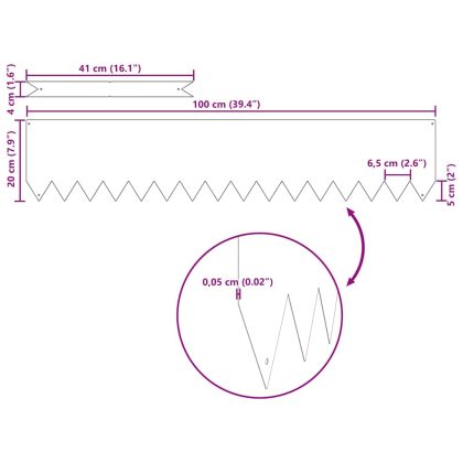 Ограда за трева 50 pcs Антрацит 100 x 0.05 x 20 см