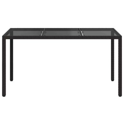 Градинска маса за хранене Черно 150 x 90 x 75 cm Полиратан