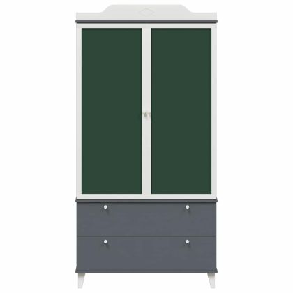 Дъска за записки Гардероб с рафт Сиво и бяло Инженерно дърво