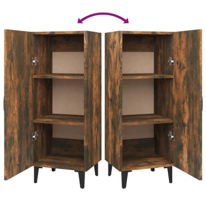 Сайдборд, опушен дъб, 34,5x34x90 см, инженерно дърво