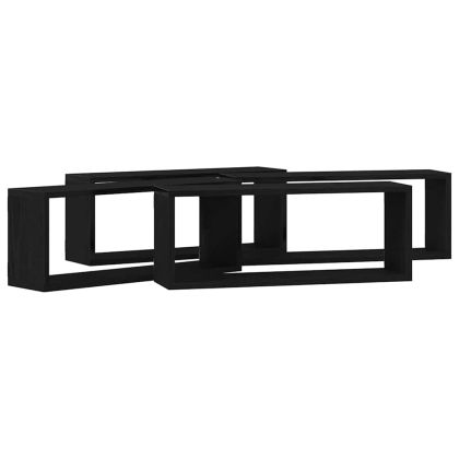 Стенни рафтове 4 pcs Черен дъб 60 x 15 x 23 cm Инженерно дърво