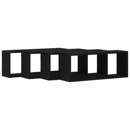 Стенни рафтове 4 pcs Черен дъб 60 x 15 x 23 cm Инженерно дърво