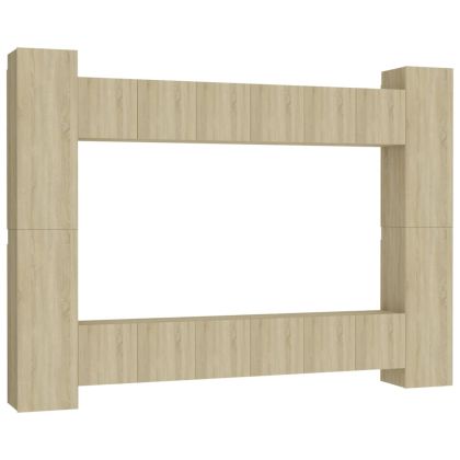 Комплект ТВ шкафове от 10 части, дъб сонома, инженерно дърво