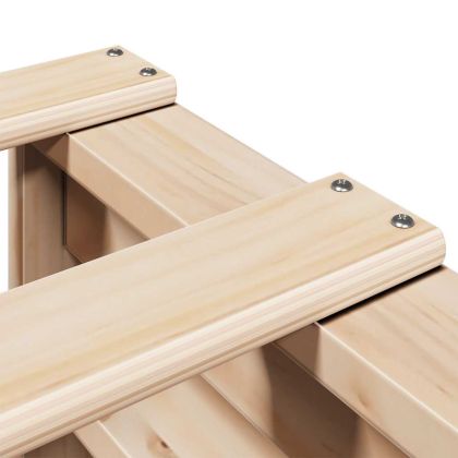 Легло с етажерка за книги, без матрак, 120x200 см, бор масив