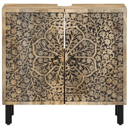 Шкаф за баня 62x33x58 см масивно мангово дърво