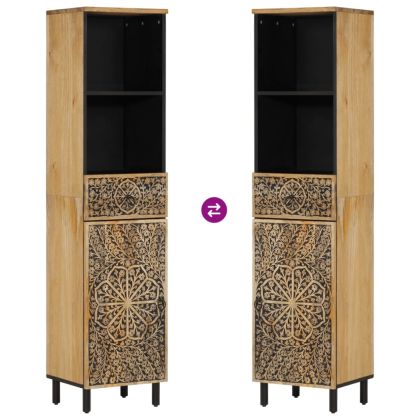 Шкаф за баня 38x33x160 см масивно мангово дърво